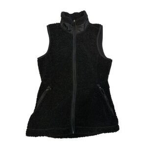 Avalanche Outdoor Supply Co Womens Black Sherpa Fleece Full Zip Vest Medium